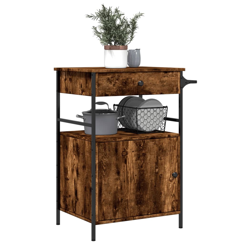 Kjøkkentralle Røkt Eik 56X43X89,5 Cm Konstruert Tre