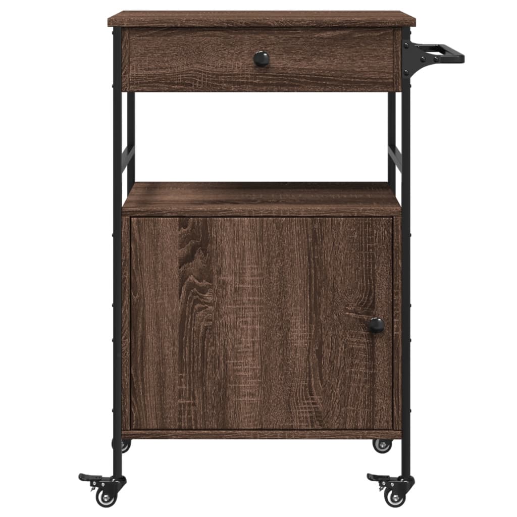 Kjøkkentralle Brun Eik 56X43X89,5 Cm Konstruert Tre