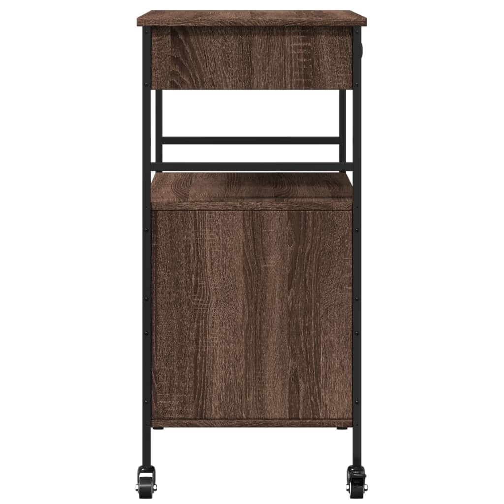 Kjøkkentralle Brun Eik 56X43X89,5 Cm Konstruert Tre