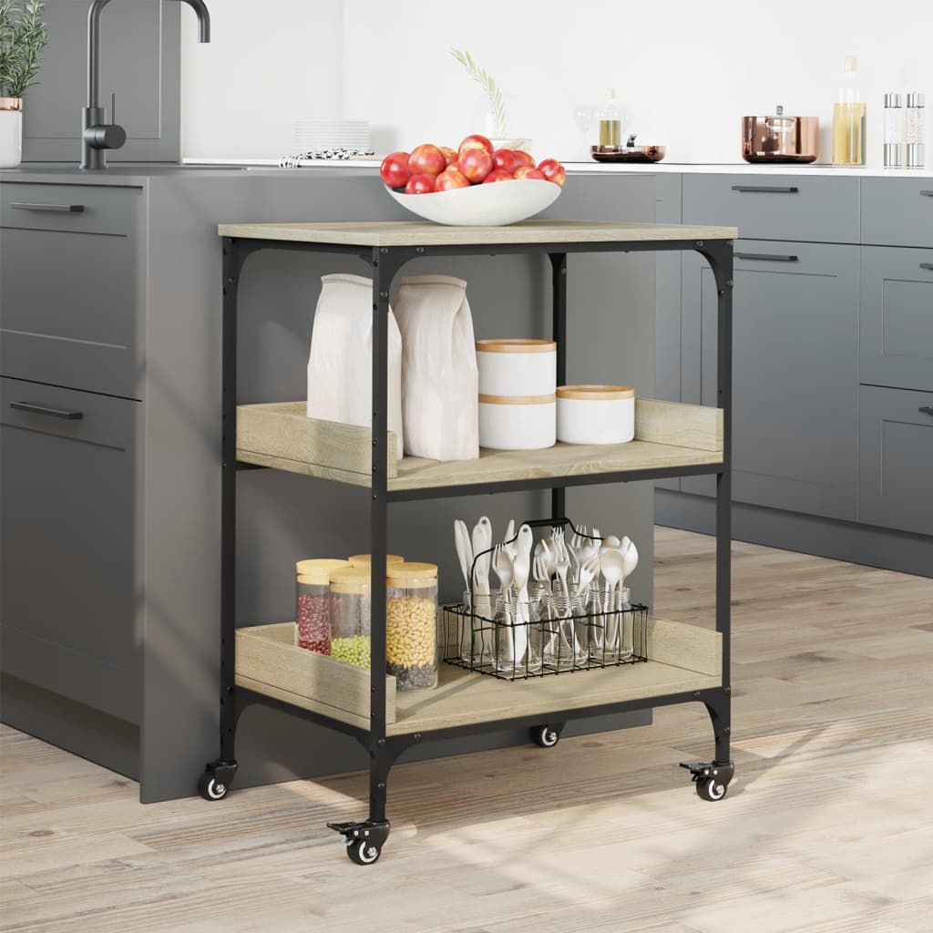 Kjøkkentralle Sonoma Eik 60X41X80,5 Cm Konstruert Tre