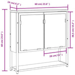 Baderomsskap Med Speil Brun Eik 60X16X60 Cm Konstruert Tre