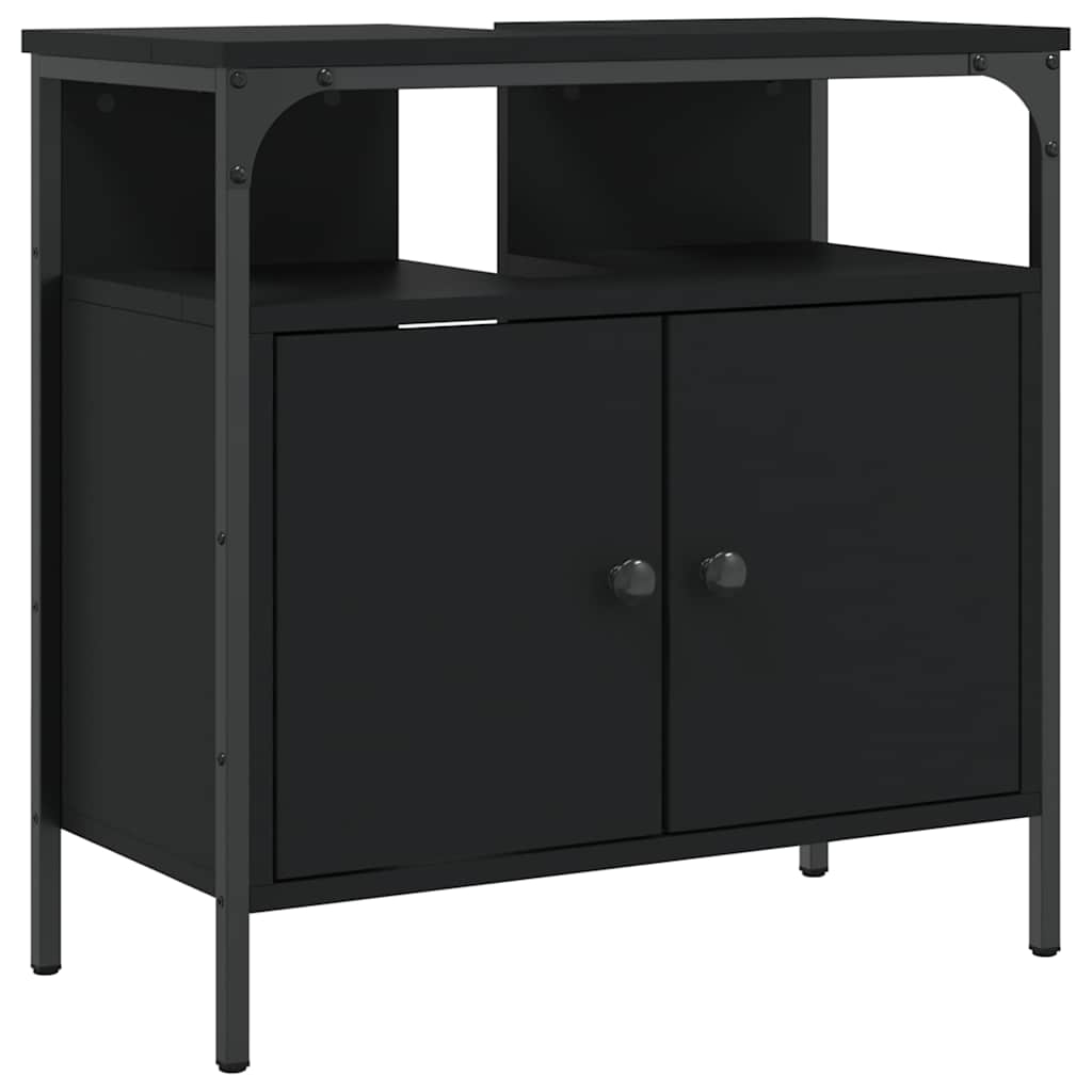 Servantskap Svart 60X30X60 Cm Konstruert Tre