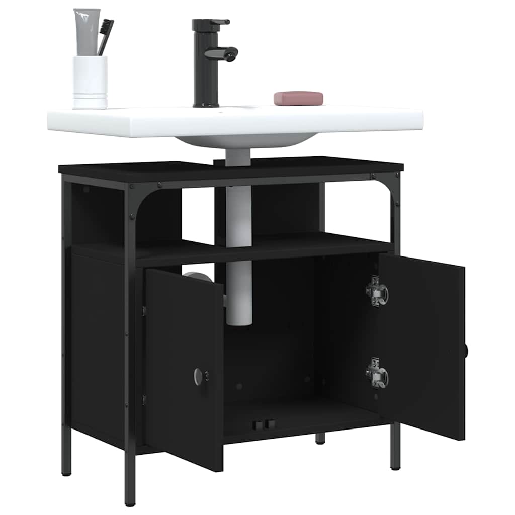 Servantskap Svart 60X30X60 Cm Konstruert Tre