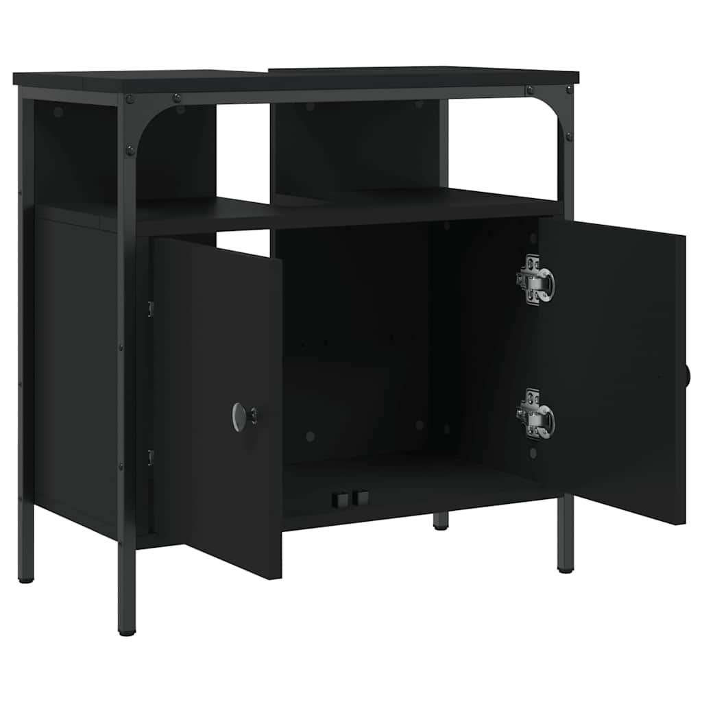 Servantskap Svart 60X30X60 Cm Konstruert Tre
