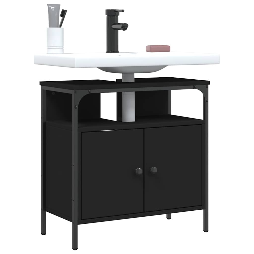 Servantskap Svart 60X30X60 Cm Konstruert Tre