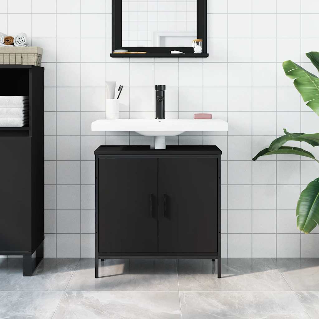 Servantskap Svart 60X30X60 Cm Konstruert Tre