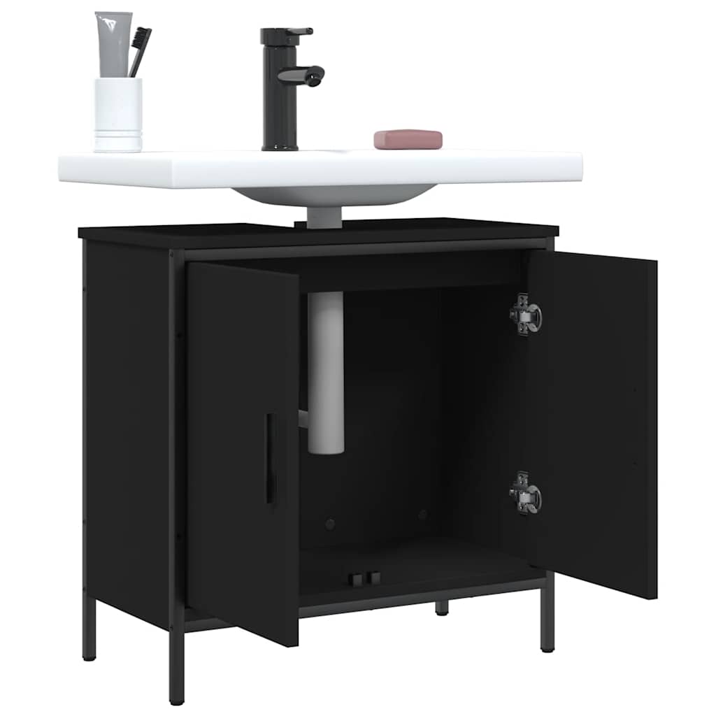 Servantskap Svart 60X30X60 Cm Konstruert Tre