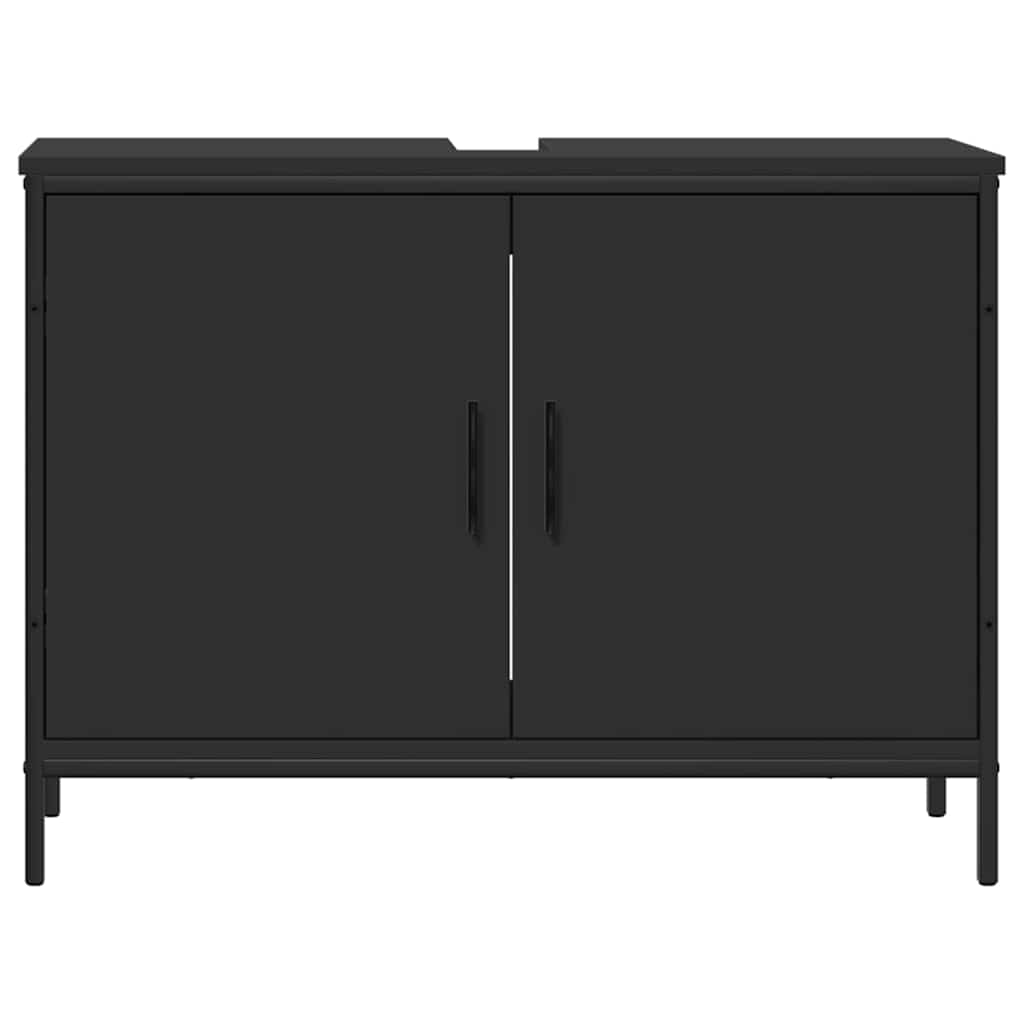 Servantskap Svart 80X30X60 Cm Konstruert Tre