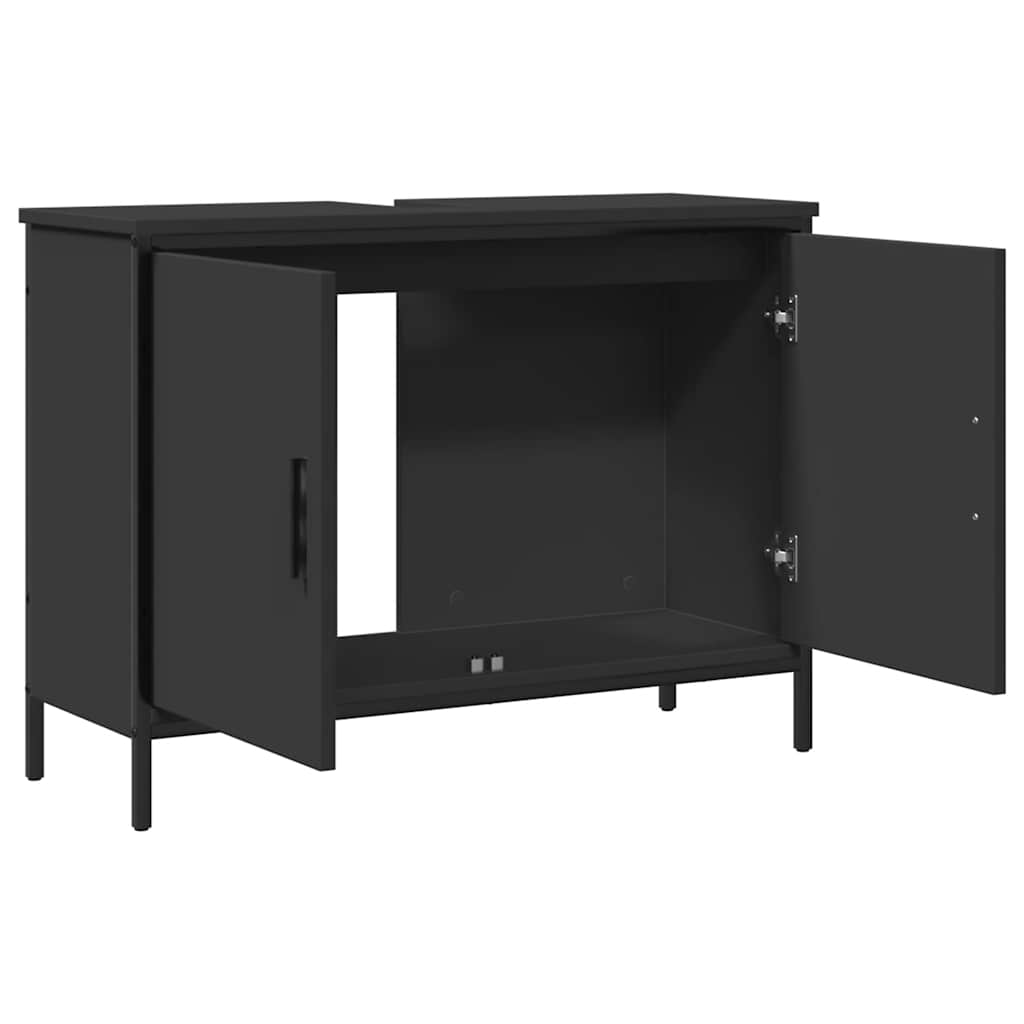 Servantskap Svart 80X30X60 Cm Konstruert Tre