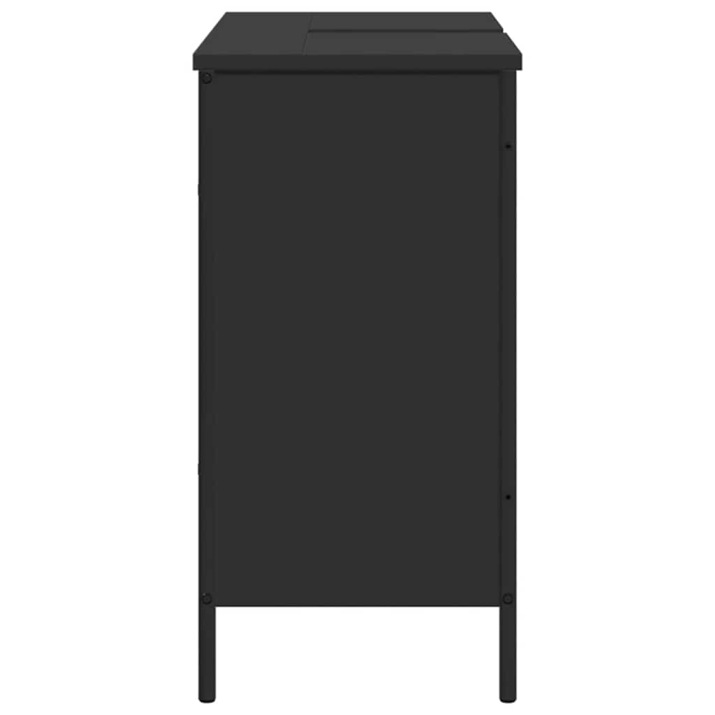 Servantskap Svart 80X30X60 Cm Konstruert Tre