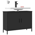 Servantskap Svart 80X30X60 Cm Konstruert Tre