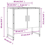 Servantskap Svart 60X33X60 Cm Konstruert Tre