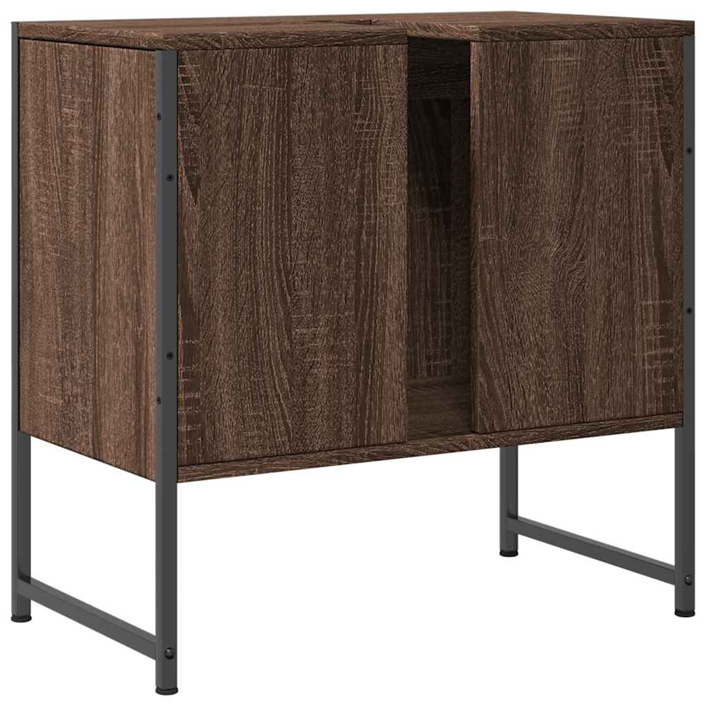 Servantskap Brun Eik 60X33X60 Cm Konstruert Tre