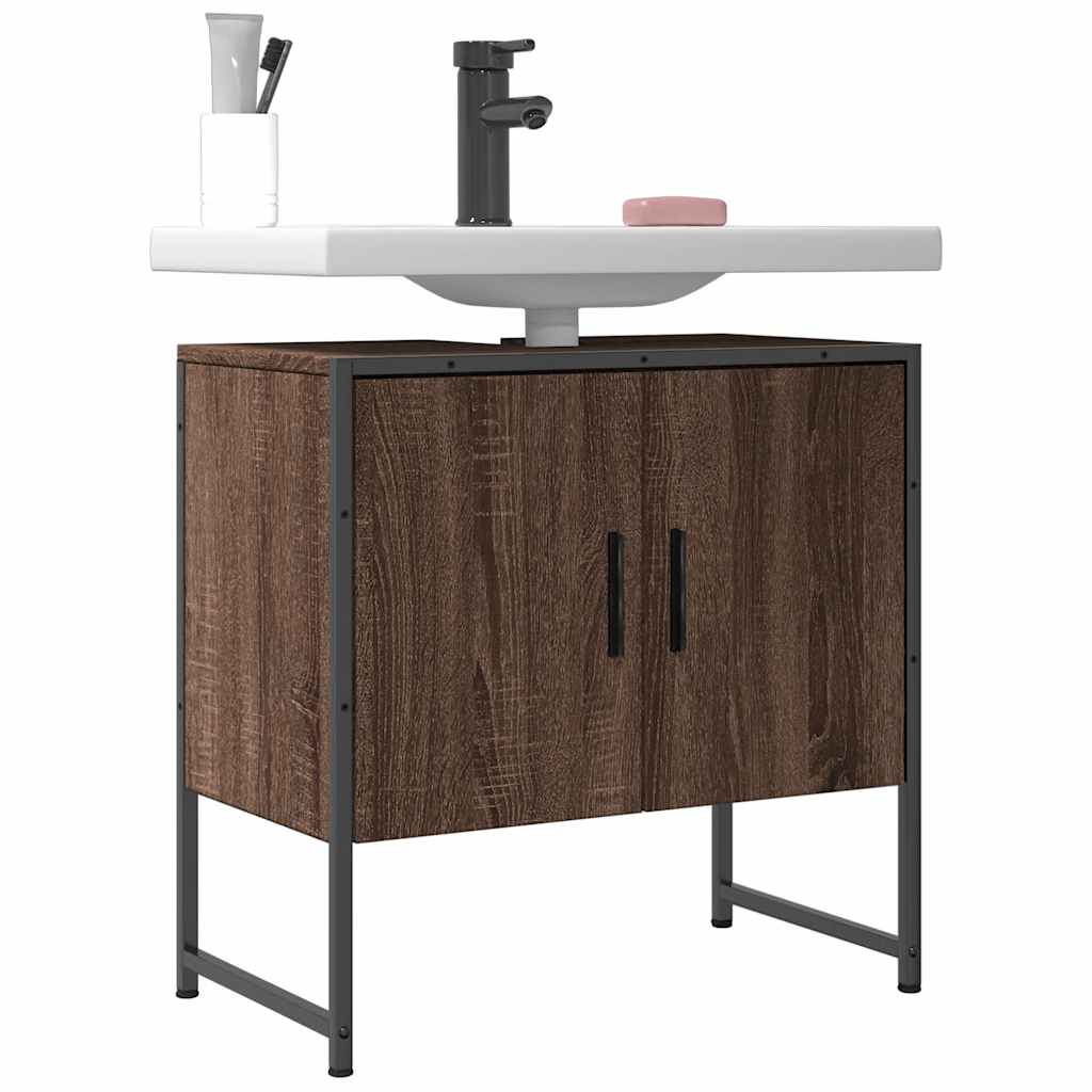 Servantskap Brun Eik 60X33X60 Cm Konstruert Tre