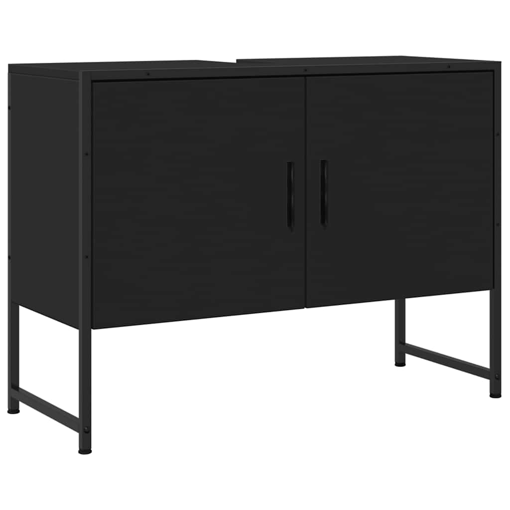 Servantskap Svart 80X33X60 Cm Konstruert Tre