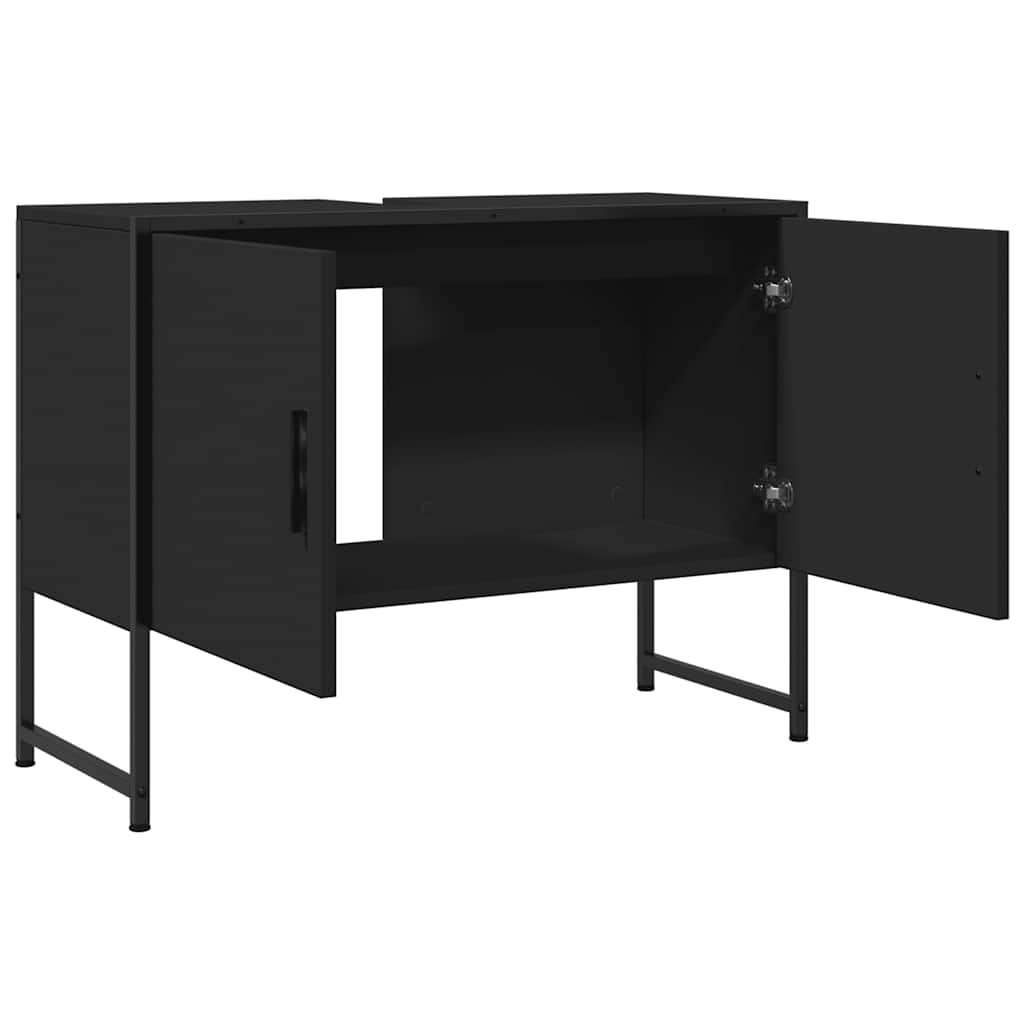 Servantskap Svart 80X33X60 Cm Konstruert Tre