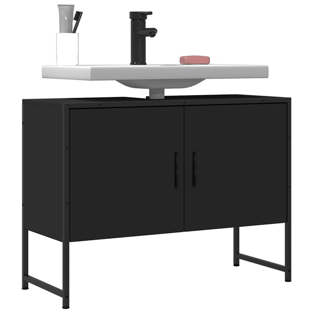 Servantskap Svart 80X33X60 Cm Konstruert Tre