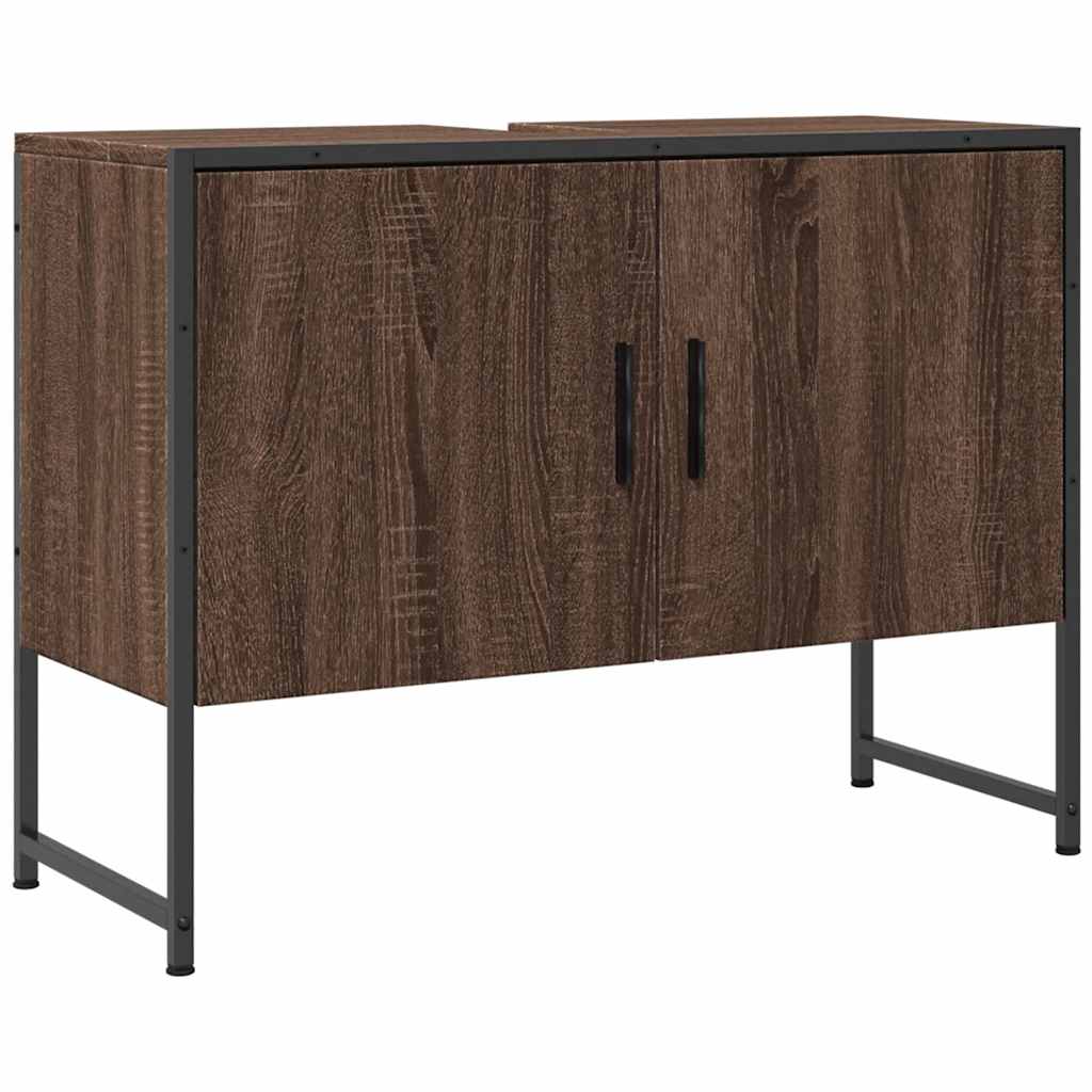Servantskap Brun Eik 80X33X60 Cm Konstruert Tre