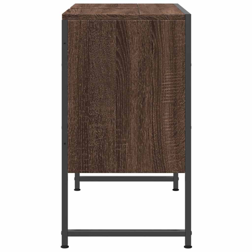 Servantskap Brun Eik 80X33X60 Cm Konstruert Tre