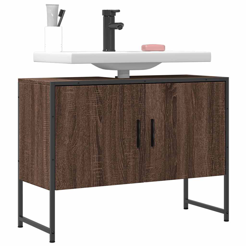 Servantskap Brun Eik 80X33X60 Cm Konstruert Tre