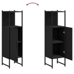 Baderomsskap Svart 33X33X120,5 Cm Konstruert Tre