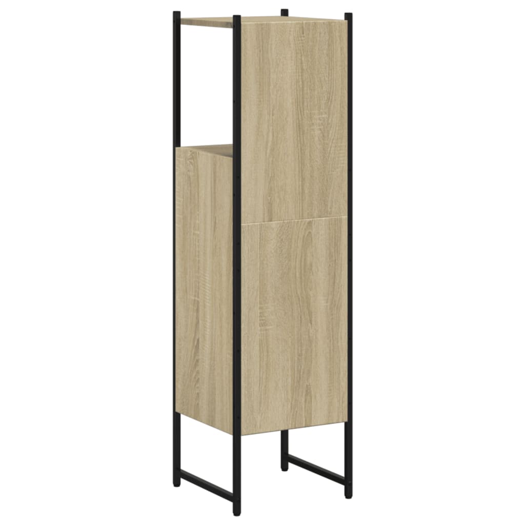 Baderomsskap Sonoma Eik 33X33X120,5 Cm Konstruert Tre