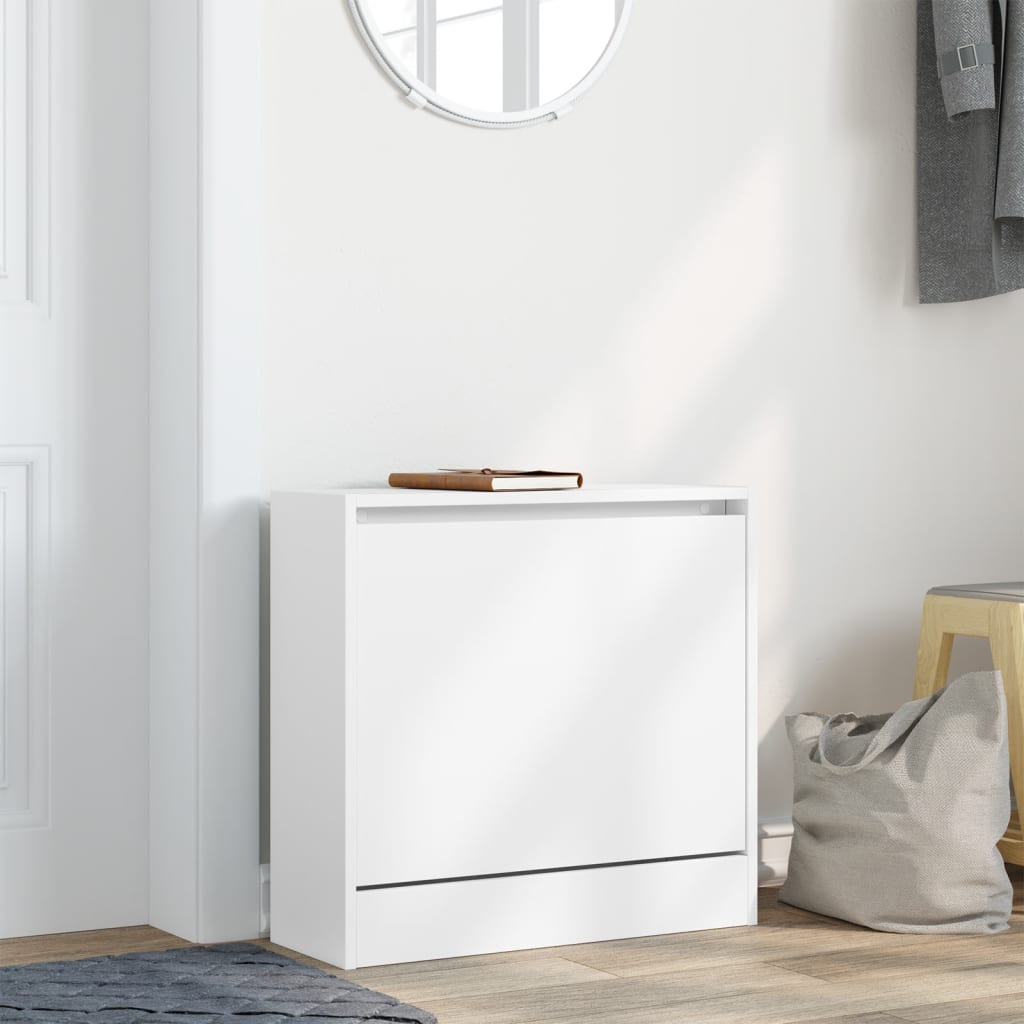 Skoskap Hvit 60X21X57 Cm Konstruert Tre