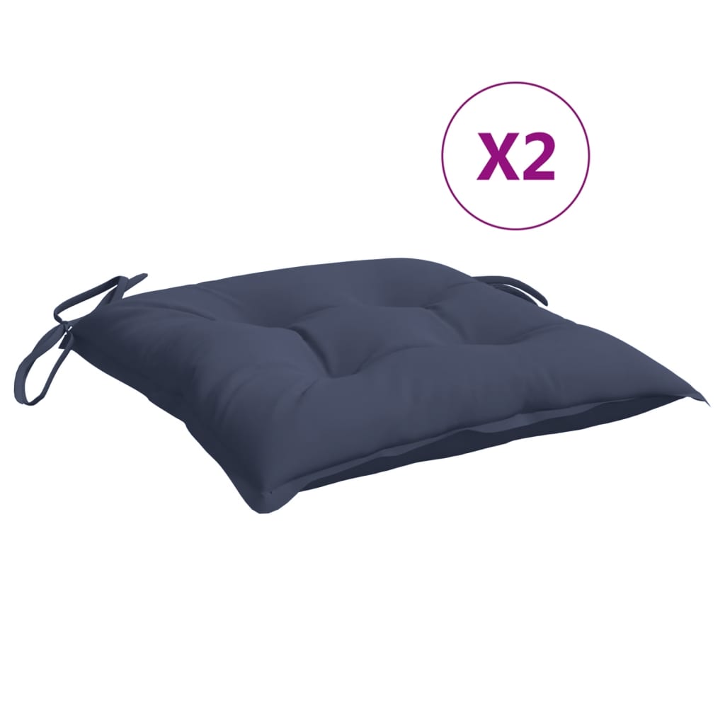 Stolputer 2 Stk Marineblå 40X40X7 Cm Oxfordstoff