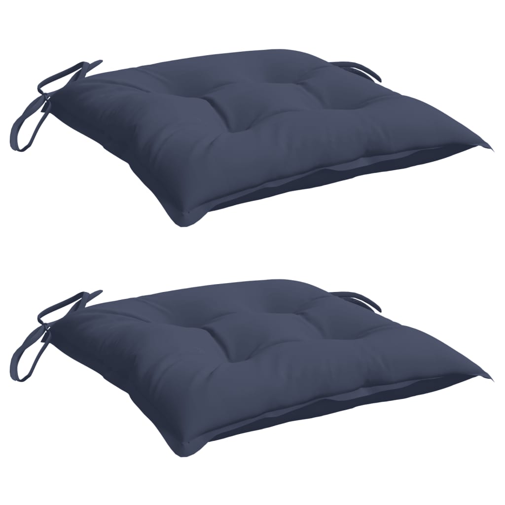 Stolputer 2 Stk Marineblå 40X40X7 Cm Oxfordstoff