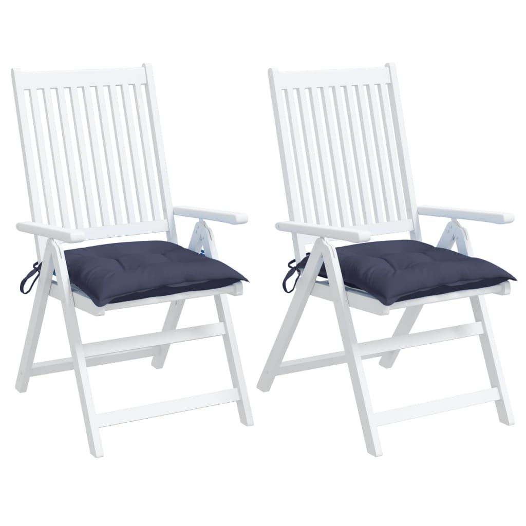 Stolputer 2 Stk Marineblå 40X40X7 Cm Oxfordstoff