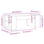 Salongbord Svart 102X55X42 Cm Konstruert Tre