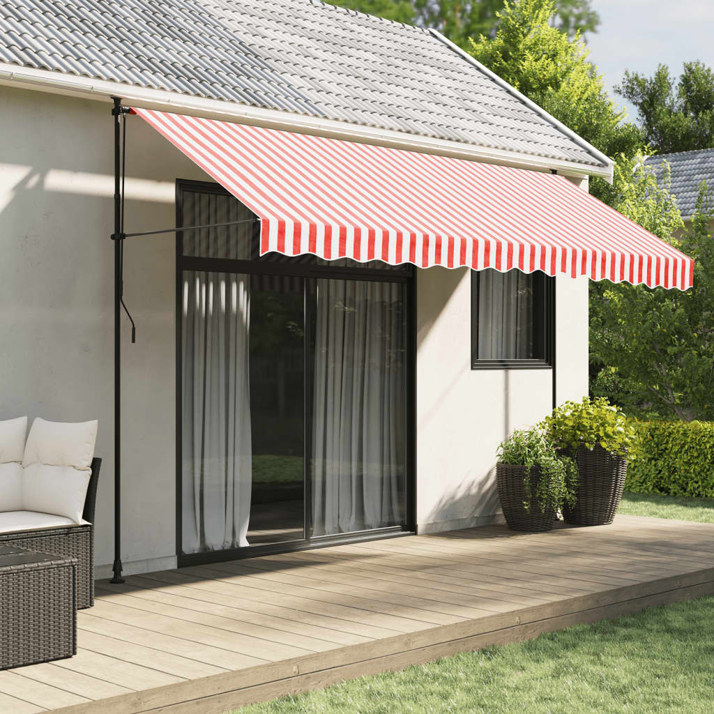 Erstatningsduk For Markise Rød Og Hvit Stripe 4X3 M