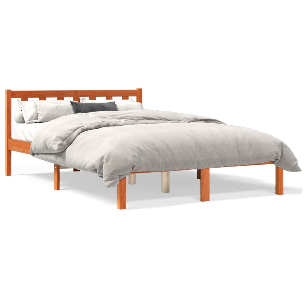 Sengeramme Uten Madrass Voksbrun 120X190 Cm Heltre Furu