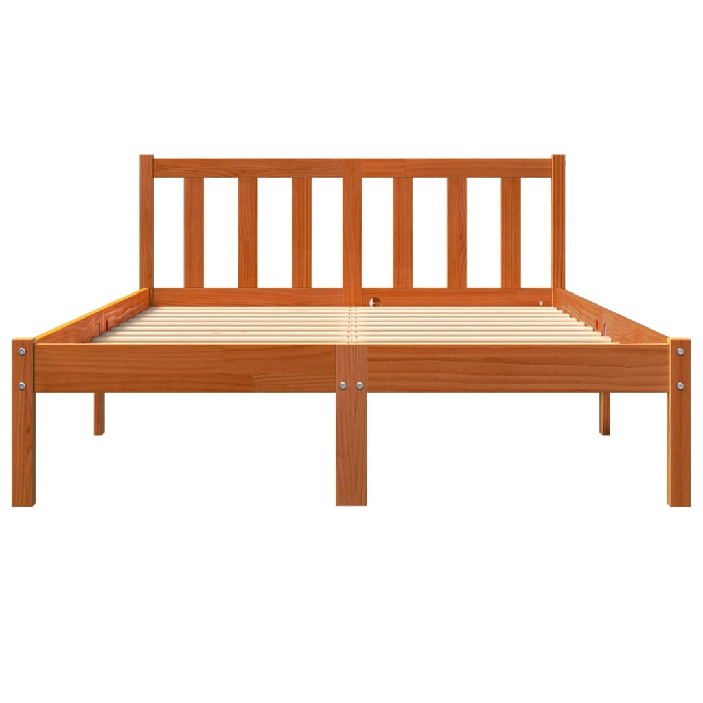 Sengeramme Uten Madrass Voksbrun 120X190 Cm Heltre Furu