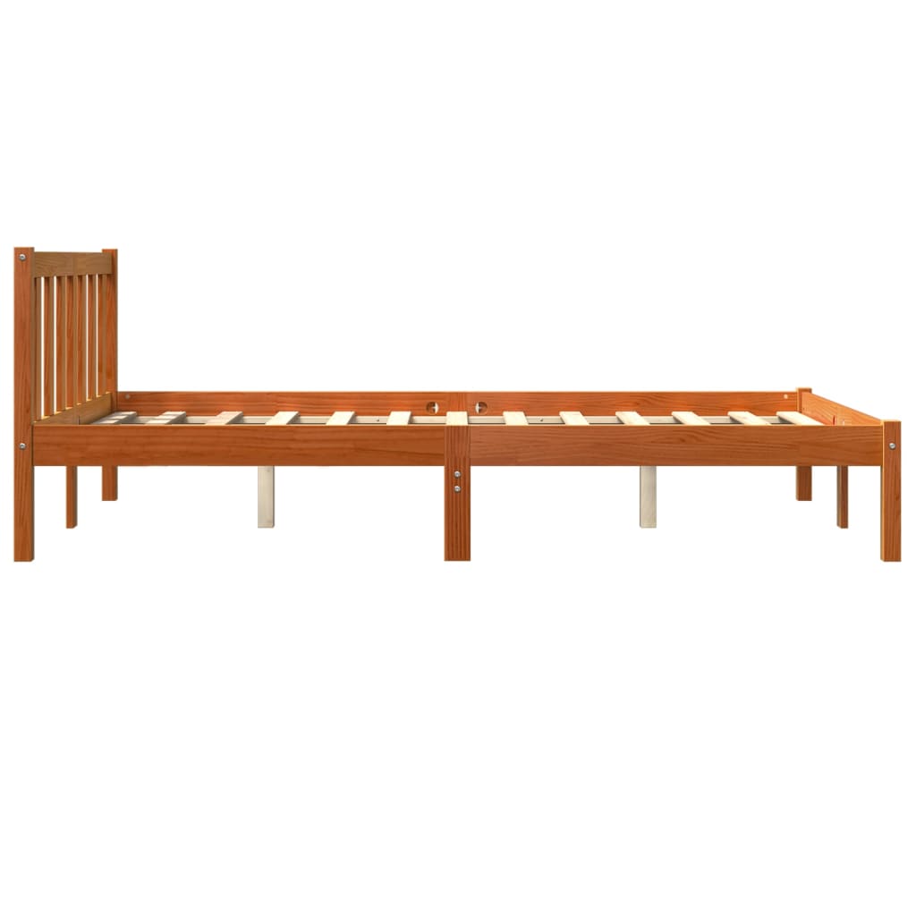 Sengeramme Uten Madrass Voksbrun 120X190 Cm Heltre Furu