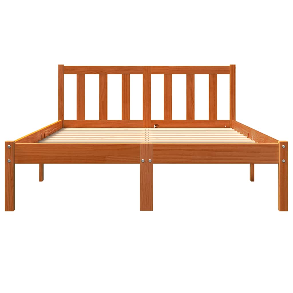 Sengeramme Uten Madrass Voksbrun 140X200 Cm Heltre Furu