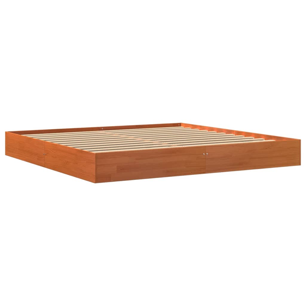 Sengeramme Uten Madrass Voksbrun 180X200 Cm Heltre Furu
