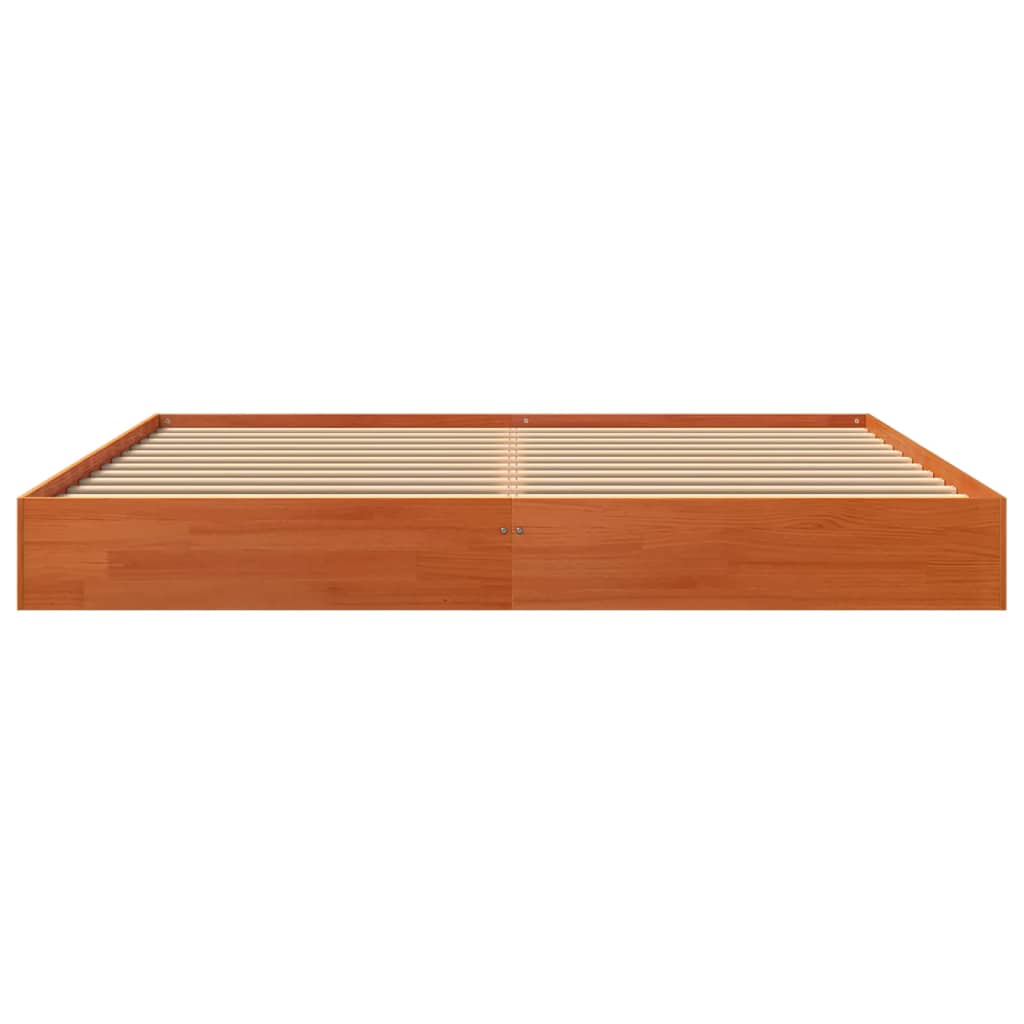 Sengeramme Uten Madrass Voksbrun 180X200 Cm Heltre Furu