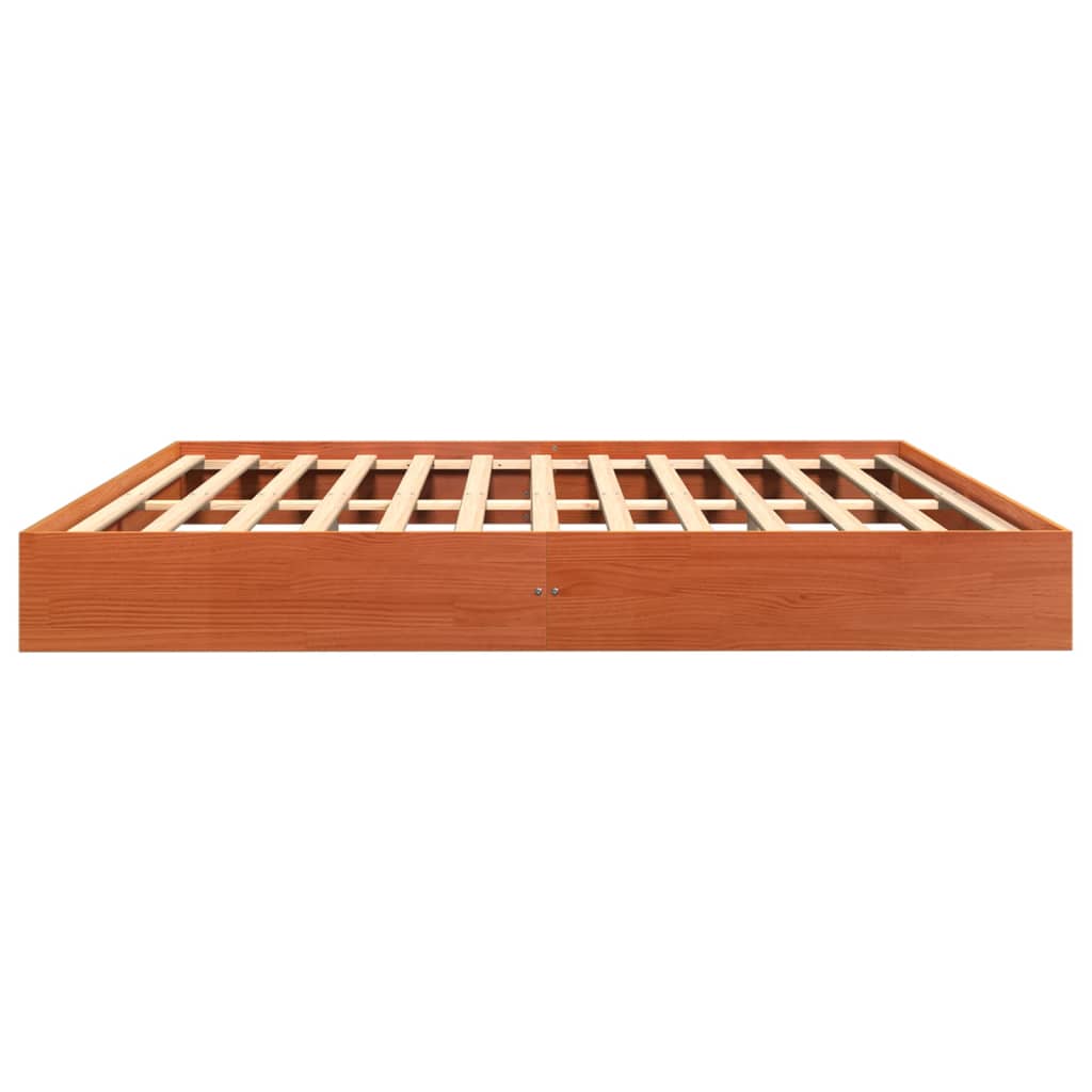 Sengeramme Uten Madrass Voksbrun 180X200 Cm Heltre Furu