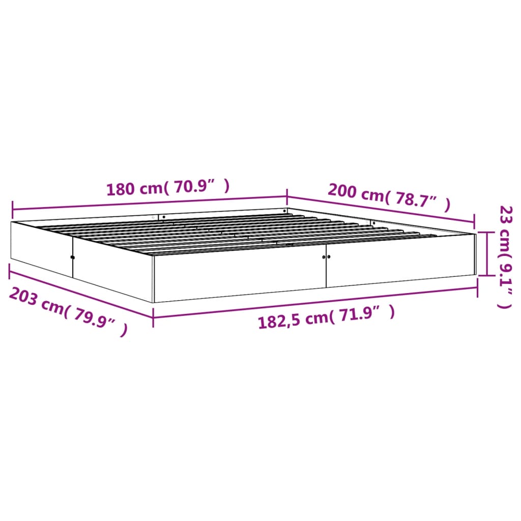 Sengeramme Uten Madrass Voksbrun 180X200 Cm Heltre Furu