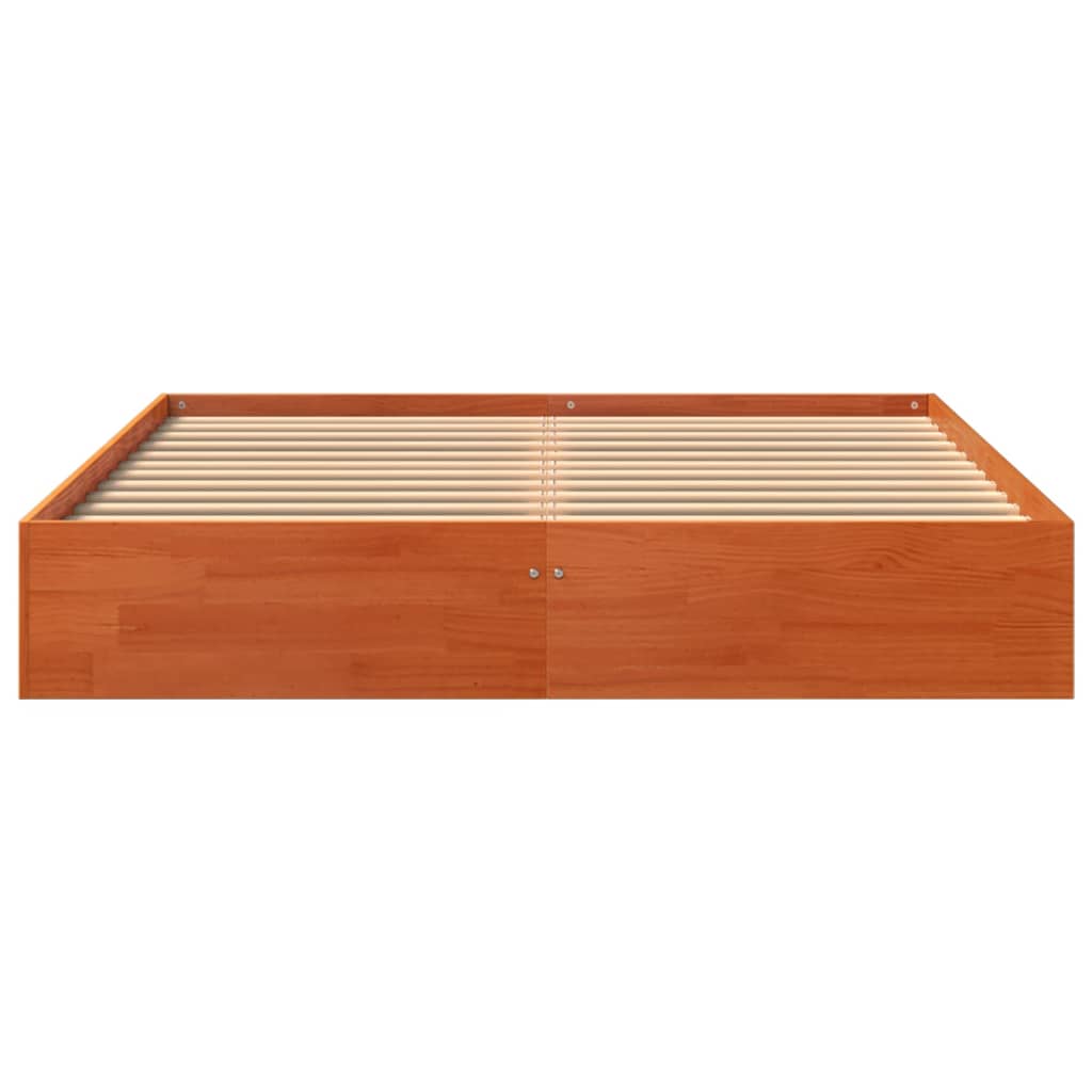 Sengeramme Uten Madrass Voksbrun 120X190 Cm Heltre Furu
