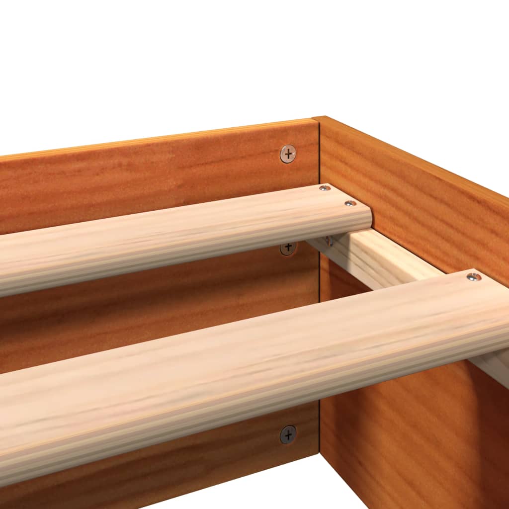 Sengeramme Uten Madrass Voksbrun 120X190 Cm Heltre Furu