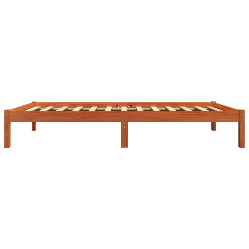 Sengeramme Uten Madrass Voksbrun 90X200 Cm Heltre Furu
