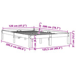 Sengeramme Uten Madrass Voksbrun 120X200 Cm Heltre Furu