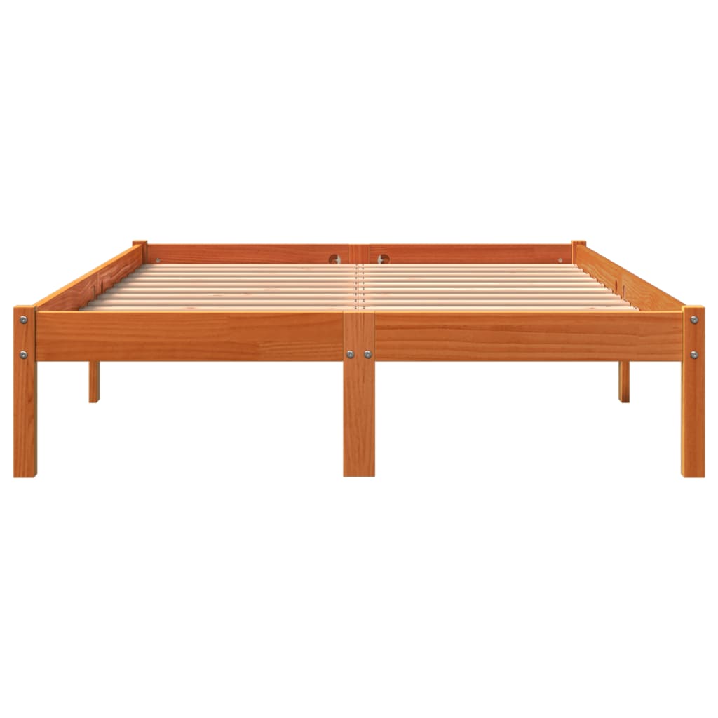 Sengeramme Uten Madrass Voksbrun 140X200 Cm Heltre Furu