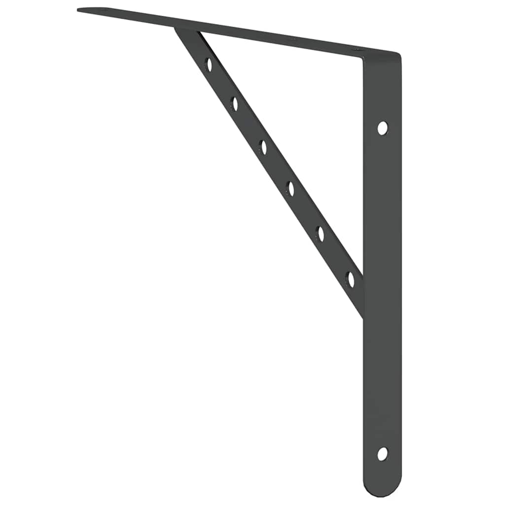 Hyllebraketter 4 Stk 40X2,5X25 Cm Svart Rustfritt Stål