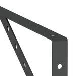 Hyllebraketter 4 Stk 40X2,5X25 Cm Svart Rustfritt Stål