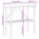 Plantebord Med Hylle Brun 78X38X82,5 Cm Heltre Gran