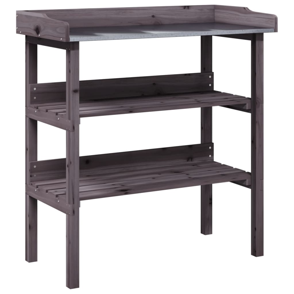 Plantebord Med Hyller Grå 78X38X82,5 Cm Heltre Gran