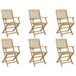 Sammenleggbare Hagestoler 6 Stk 54,5X58X90 Cm Heltre Akasie